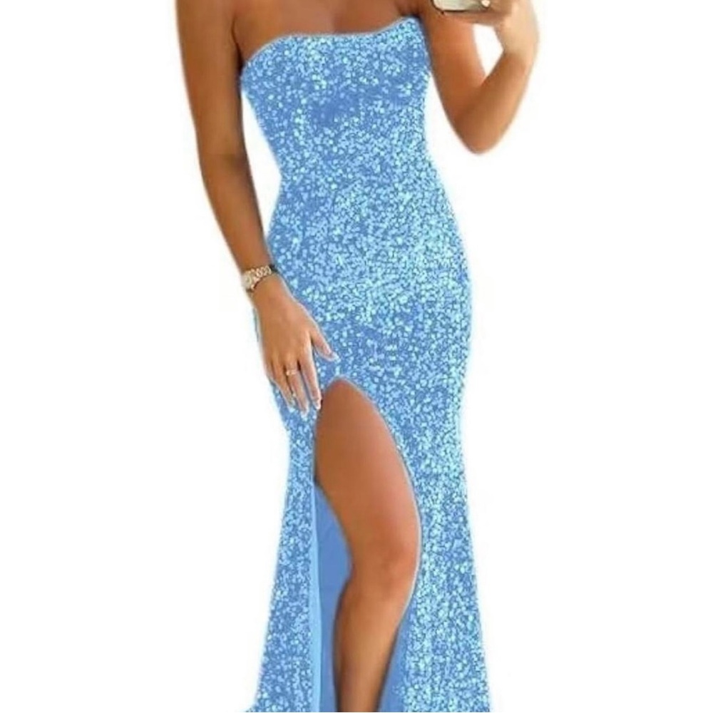 Sherri Hill Multicolored Strapless Prom Gown